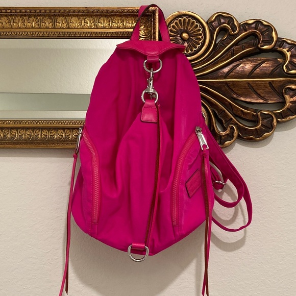 🩷Rebecca Minkoff Hot Pink Nylon backpack🩷 - Picture 1 of 8